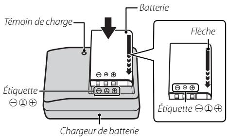 FUJIFILM X100S - Insérez la batterie dans le chargeur. - 1