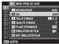 FUJIFILM X100S - Utilisation des menus : Mode de prise de vue - 1