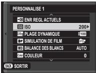 FUJIFILM X100S - Enregistrement des réglages - 3