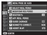 FUJIFILM X100S - Enregistrement des réglages - 2