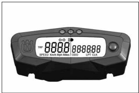 TRP SPEED Km/h Mph Miles ODO LPT CLK
