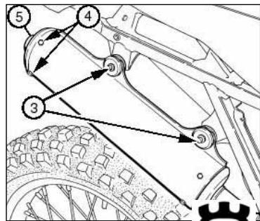 Technical diagram of a mechanical assembly with numbered components and directional arrows indicating motion or assembly.