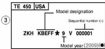HUSQVARNA TXC 250 - VEHICLE IDENTIFICATION NUMBER (V.I.N.) - 5