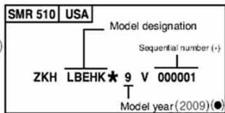HUSQVARNA TXC 250 - VEHICLE IDENTIFICATION NUMBER (V.I.N.) - 13