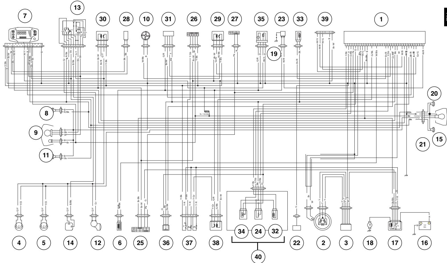 HUSQVARNA TXC 250 - KEY TO ELECTRIC DIAGRAM (TE -SMR) - 1