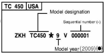 HUSQVARNA TXC 250 - VEHICLE IDENTIFICATION NUMBER (V.I.N.) - 2