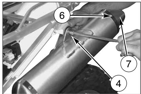HUSQVARNA TXC 250 - Note*: If silencer or exhaust are difficult to remove, help to slide them apart by tapping gently with a rubber or plastic hammer. - 2