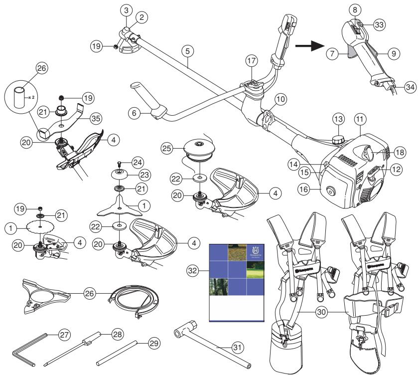 HUSQVARNA 343 FR - QUELS SONT LES COMPOSANTS? - 1