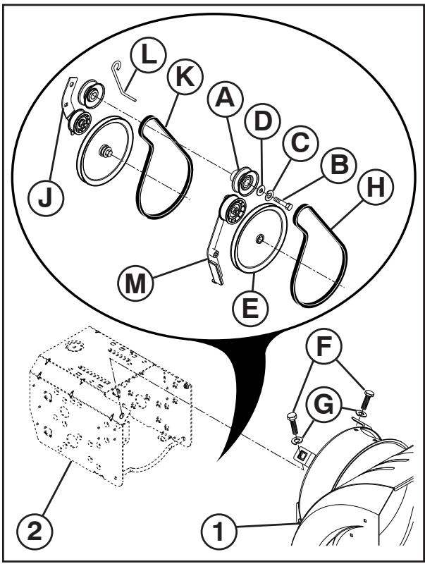 HUSQVARNA 9027 STE - Pour remplacer les courroies - 2