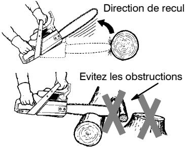 Direction de recul Evitez les obstructions