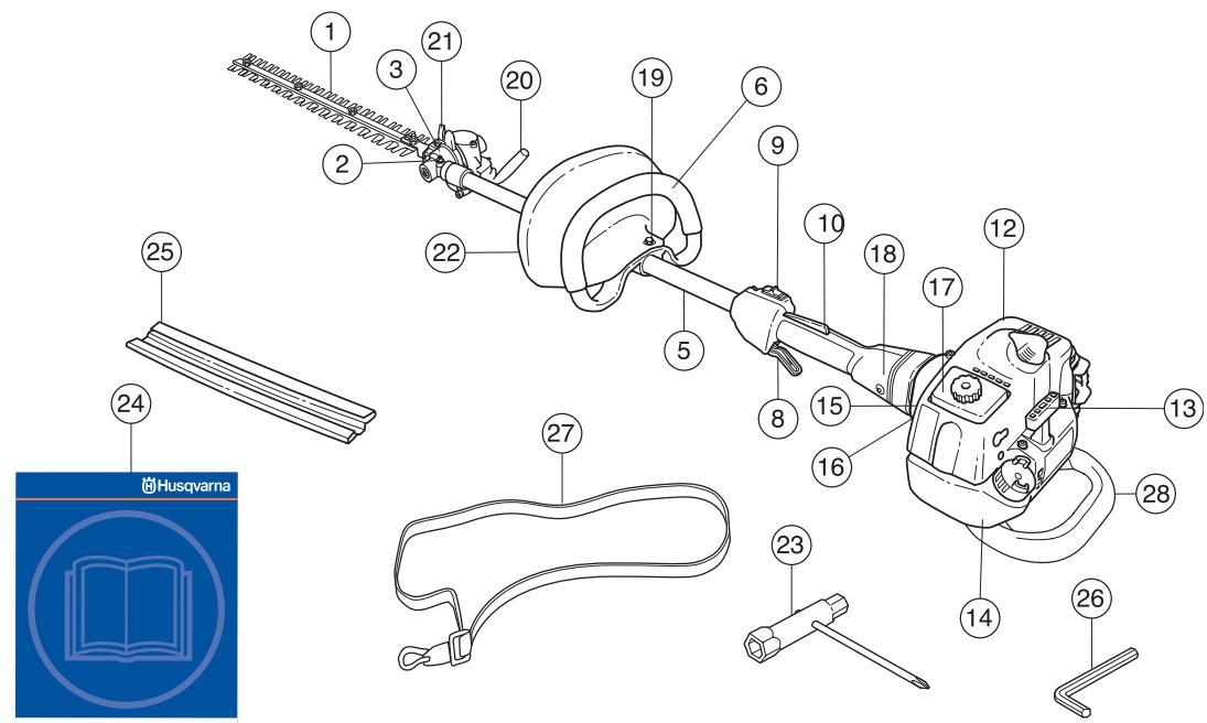 HUSQVARNA 325HDA55 X - Modification de l'angle du taille-haie - 9