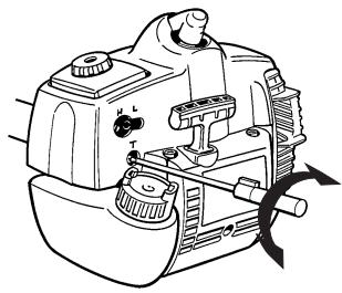 HUSQVARNA 325HDA55 X - Réglage final du régime de ralenti T - 1