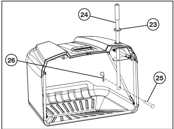 Technical diagram of a device with numbered parts labeled 23, 24, 25, and 26