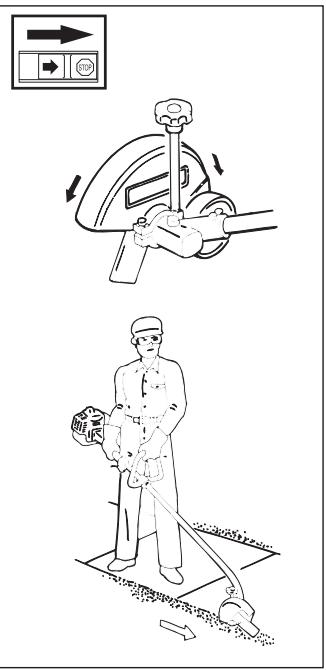 HUSQVARNA EDGER - Einstellung der Schneidtiefe des Kantenschneiders - 1