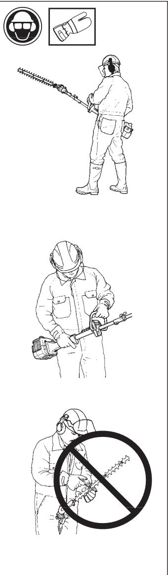 HUSQVARNA HEDGE TRIMMER - Sicherheitsvorschriften während der Arbeit - 1