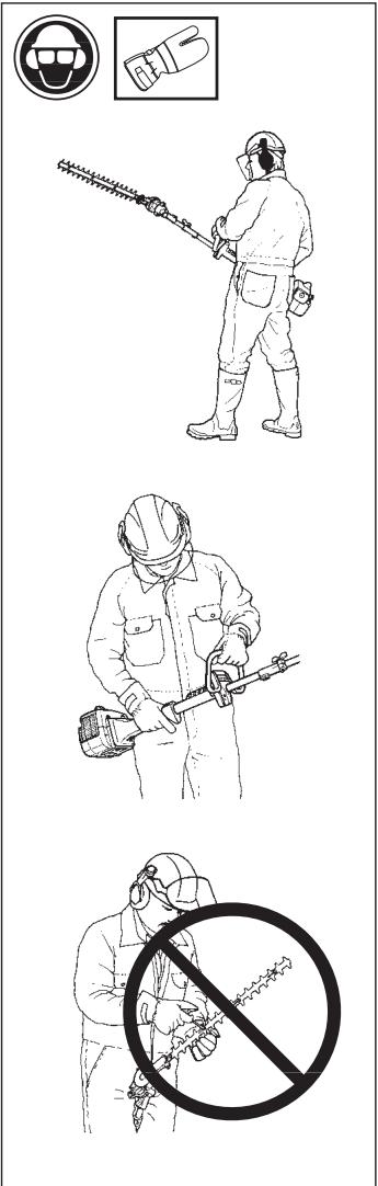 HUSQVARNA HEDGE TRIMMER - Veiligheidsvoorschriften tijdens de werkzaamheden - 1