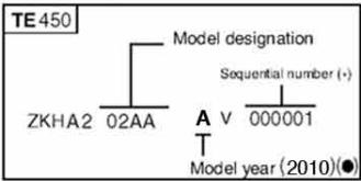 HUSQVARNA HVA TE TC SMR 310 2010 - VEHICLE IDENTIFICATION NUMBER (V.I.N.) - 4