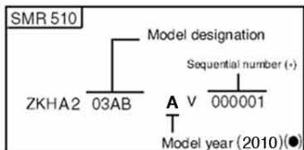 HUSQVARNA HVA TE TC SMR 310 2010 - VEHICLE IDENTIFICATION NUMBER (V.I.N.) - 12