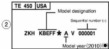 HUSQVARNA HVA TE TC SMR 450 2010 - VEHICLE IDENTIFICATION NUMBER (V.I.N.) - 3