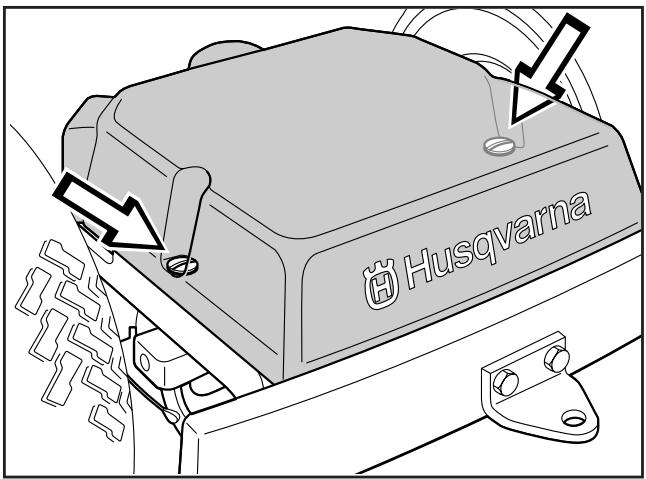 HUSQVARNA RIDER 16 - Contrôle du niveau d'huile de la transmission - 1