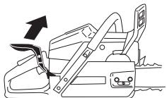 HUSQVARNA 550 XP - Kontrolle der Bremse für die rechte Hand - 2