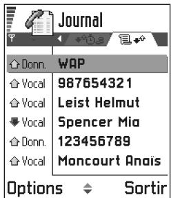 NOKIA NGAGE - Affichage du journal des appels - 3