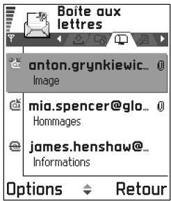 NOKIA NGAGE - Affichage des messages e-mail en mode connexion - 1