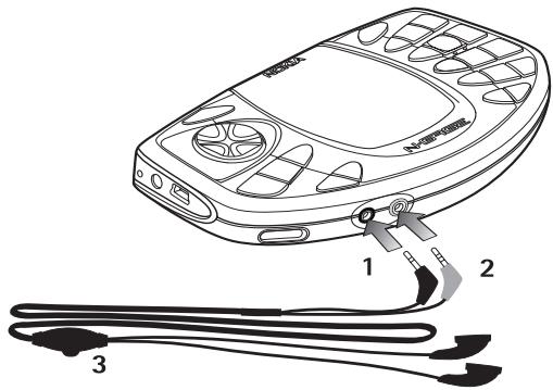 NOKIA NGAGE - Pour connecter le kit oreillette HDD-2 - 1