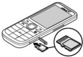 NOKIA C5-00 - Insérer une carte mémoire - 1