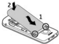 NOKIA C5-00 - Insérer la carte SIM et la batterie - 4