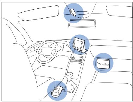NOKIA DISPLAY CAR KIT CK-600 - - Installer l'ensemble pour voiture dans un véhicule - 1