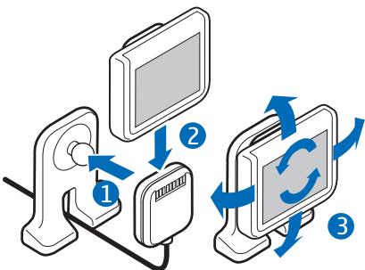 NOKIA DISPLAY CAR KIT CK-600 - Fixer l'écran sur le support ou la plaque - 1