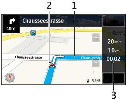 NOKIA OVI CARTES - Vue de navigation - 1