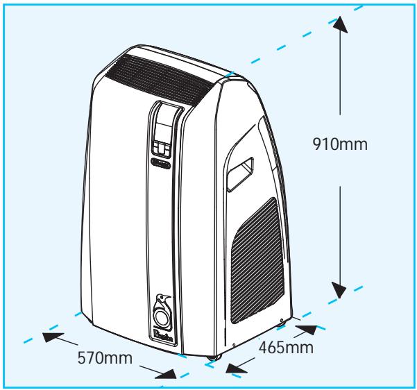 DELONGHI PAC W 130 A - Dimensions de l'apparel - 1