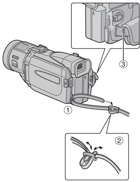 JVC GR-DV500E - Pour attacher la courroie - 1