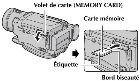 JVC GR-DV500E - Insertion d'une carte mémoire /Éjection d'une carte mémoire - 1