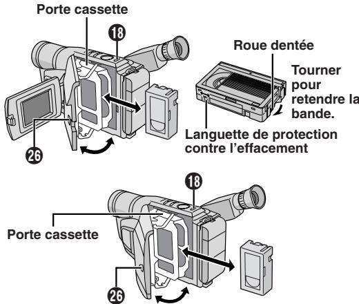 JVC GR-SXM29EF - Mise en place et retrait d'une cassette - 1