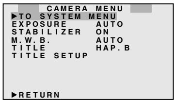 JVC GR-SXM29EF - MENU DE RÉGLAGES - 1