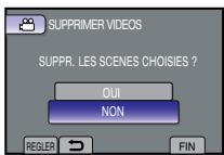 SUPPRIMER VIDEOS SUPPR. LES SCENES CHOISIES ? OUI NON REGLER FIN