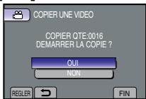COPIER UNE VIDEO COPIER OTE:0016 DEMARRER LA COPIE ? QUI NON REGLER FIN