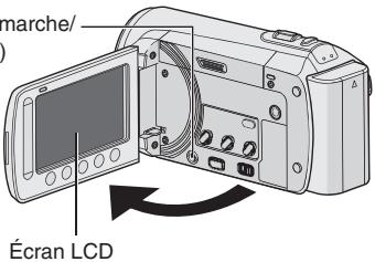 JVC GZ-MS125 - Ouvrez l'écran LCD pour allumer le caméscope - 1