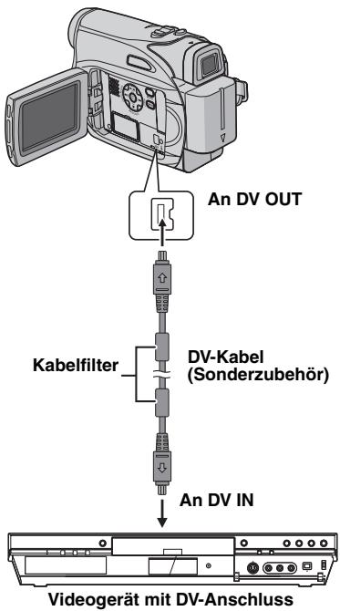 JVC GR-D320E - Kopieren zu einem Videogerät mit DV-Anschluss (Digitalkopiermodus) - 1