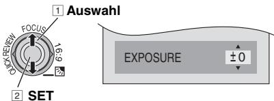 1 Auswahl 2 SET FOCUS 1493 EXPOSURE ±0
