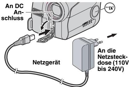 An DC An- schluss Netzgerät An die Netzsteck- dose (110V bis 240V)