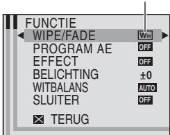 FUNCTIE WIPE/FADE PROGRAM AE EFFECT BELICHTING WITBALANS SLUITER TERUG