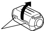 JVC GR-DX28 - Comment attacher le filtre en ligne (pour câble USB (sauf GR-DX27) et câble d'extension audio) - 1