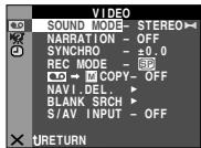 JVC GR-DX28 - Pour les menus de lecture vidéo : - 2
