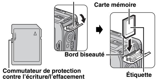 Commutateur de protection contre l'écriture/l'effacement Carte mémoire Bord biseauté Étiquette