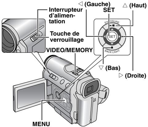 JVC GR-DZ7 - Modification des réglages des menus - 1