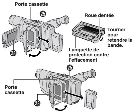 JVC GR-SXM58 - Mise en place et retrait d'une cassette - 1